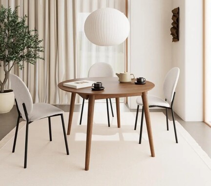 spisebord valnød rundt Ø:115 - AN-BO MØBLER