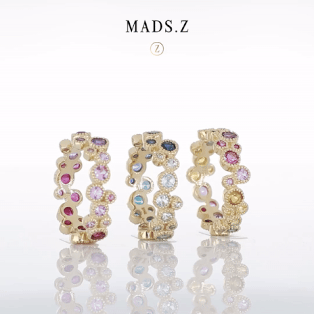 LUXURY RAINBOW BLUE ring in 14 karat gold | Danish design by Mads Z