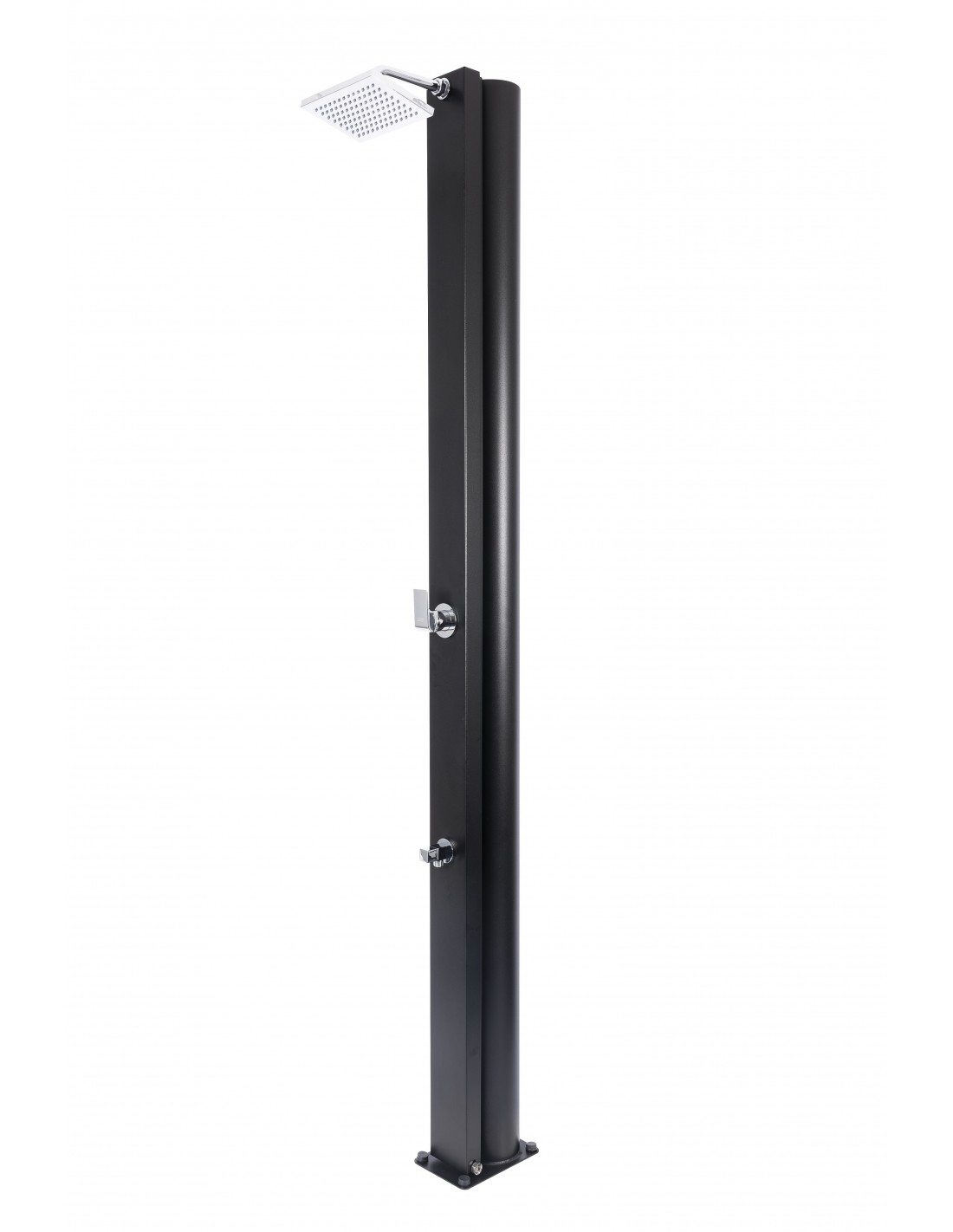 CRM WATERMIXER Black Edition - Solardusche 30 Liter - Schwarz mit glänzendem Griff, Mit Fußdusche