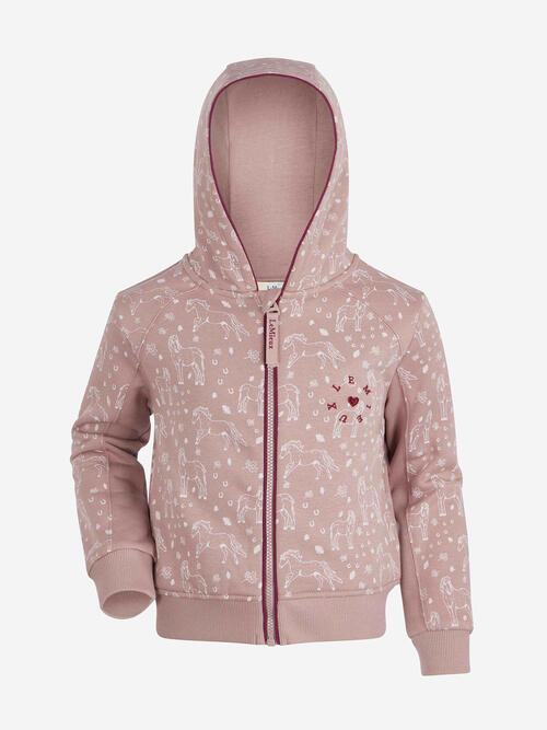 LeMieux Mini Charlie Hoodie med Ponyprint - Wild Rose - 104cm (34 år)