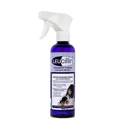 Leucillin Spray 150 ml. - Antiseptisk hudpleje til rensning og desinficering ved mindre hudproblemer.