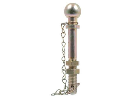 Kuglebolt til trailer - 25,4 x 185mm - 2000 kg Kuglestørrelse: 50mm A Ø25.4mm (1'') B: 100mm C: 85mm Overflade: Zinc Plated.