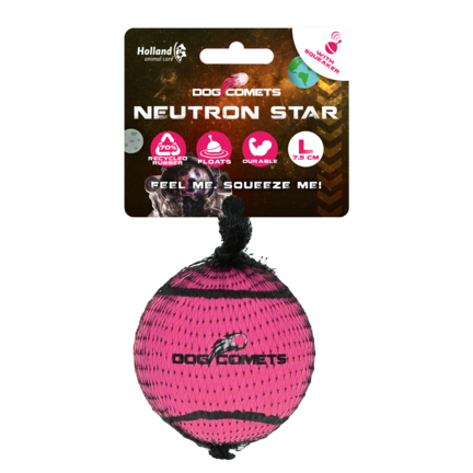 Dog Comets Neutron Star Tennisbold Med Pivelyd - L Ø7,5cm, pink