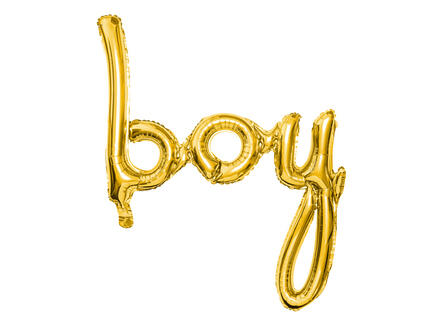 baby boy folieballon i guld til barnedåb eller babyshower