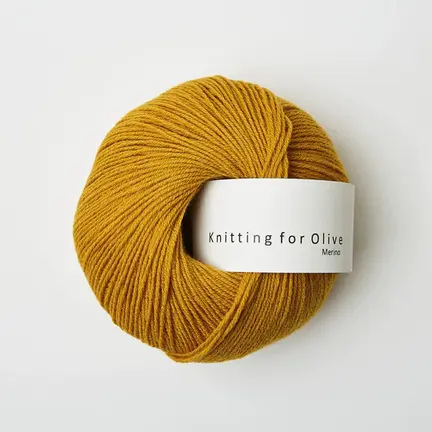 garnnoegle merino fra knitting for olive i farven sennep