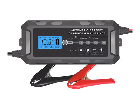 12V lithium batterilader 10A med display