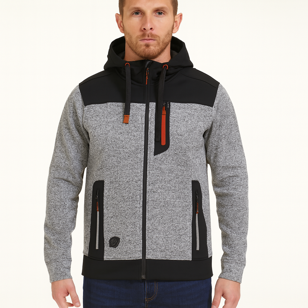 Herre Fleecejakke Med Aftagelig Hætte - Large