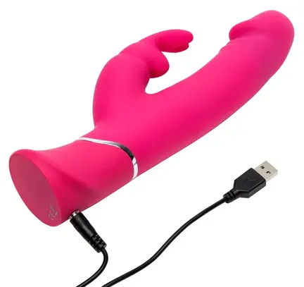 Pink Power Rabbit Vibrator i silikone med sugekop og fjernbetjening