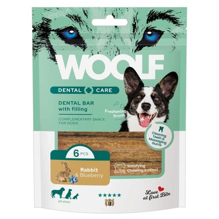 WOOLF Dental care rabbit and blueberry bar