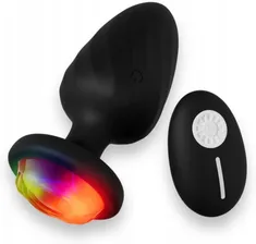 Power Escorts Party Plug anallegetøj med diskolys og fjernbetjening