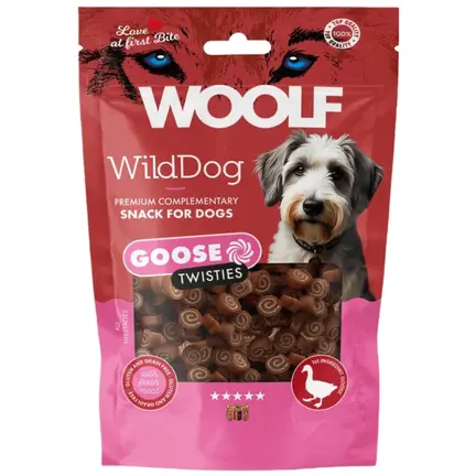 WOOLF WildDog Goose & Cod Twisties – godbidder med gås, torsk og kylling