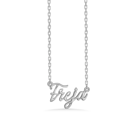 Name Tag Necklace Freja - necklace with name - name necklace in sterling silver