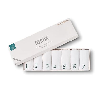 IQ Sox Bambus Footies. Hvide, 7 par