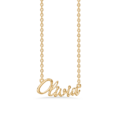 Name Tag Necklace Olivia - halskæde med navn - navnehalskæde i forgyldt sterling sølv