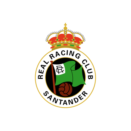 Racing Santander klublogo på hvid baggrund til rundt kageprint Ø2–28 cm