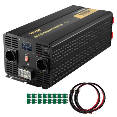 6000W 12V til 230V inverter modified sine wave med LCD display