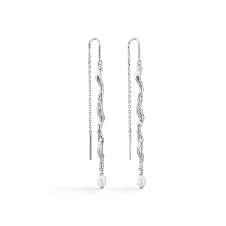 Tangled øreringe udført i 925 sterlingsølv med perler.