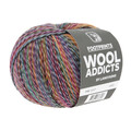 Lang Yarns Wool Addicts Footprints strømpegarn nr. 17 – multifarvet sokkegarn i bomuld og superwash uld med levende farvespil i grøn, blå, rosa og naturtoner