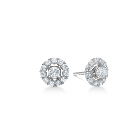 CROWN TIARA earrings in 14 karat white gold with 0.55 ct. diamonds W.SI.
