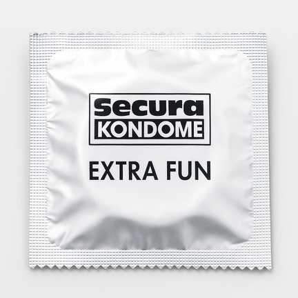 Secura Condoms Extra Fun – stimulerende latexkondom med riller og prikker, 1 stk
