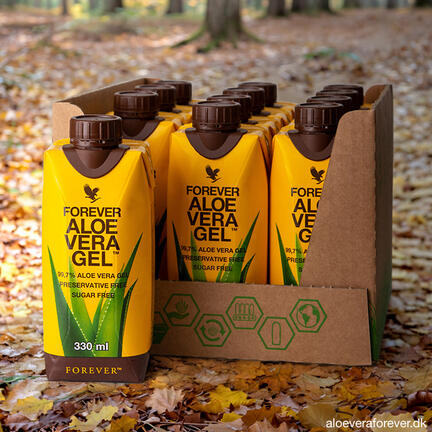 Forever Aloe Vera Gel juice drik i 12-pakning i ministørrelse fra Aloe Vera Forever DK