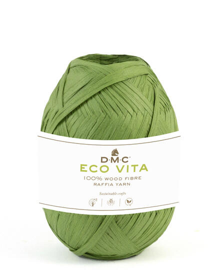 raffia dmc garnnoegle i farven groen bastgarn