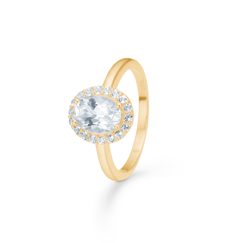 Celestial By Medina ring i 8 karat guld med hvid topas | Mads Z