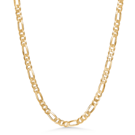 Figaro Chain Necklace - Figaro necklace in sterling silver plated in 18 ct gold