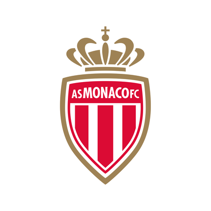 AS Monaco klublogo på hvid baggrund til rundt sukkerprint og kageprint Ø2–28 cm