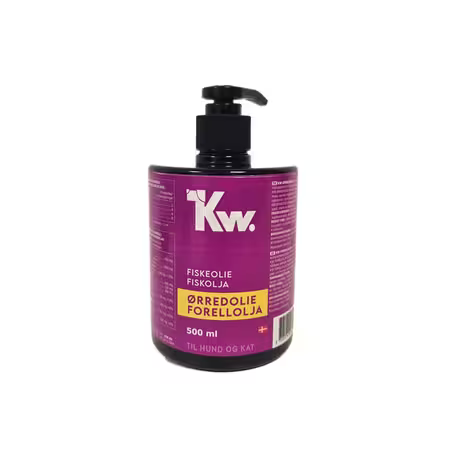 KW Ørredolie 500 ml – Danskproduceret fiskeolie rig på omega-3 til hunde