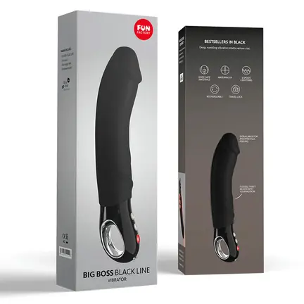 Big Boss Black Line Vibrator i sort med realistisk form og kraftig motor.