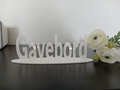 Gavebordsskilt hvid akryl til bryllup