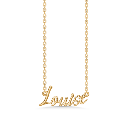 Name Tag Necklace Louise - halskæde med navn - navnehalskæde i forgyldt sterling sølv