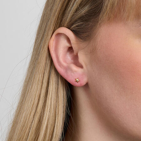 Shiny Star øreringe i forgyldt sølv - studio.z