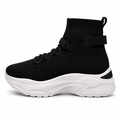 Sorte high-top sokkeboots med hvid sål – dame