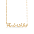 Name Tag Necklace Frederikke - halskæde med navn - navnehalskæde i forgyldt sterling sølv