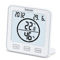 Hygrometer med temperaturmåling, timer og ur