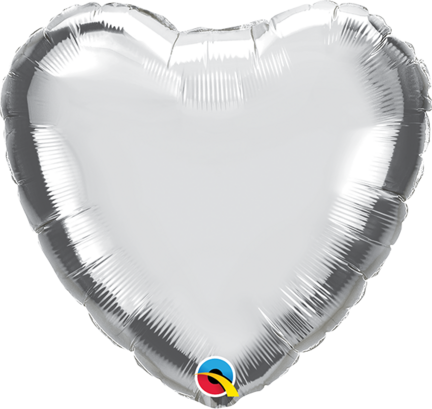 helium ballon sølv hjerte