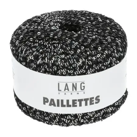 garnoegle af maerket paillettes fra lang yarns i farven sort og silver