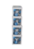 Baby ballonkasser til barnedåben - valgfri bogstaver