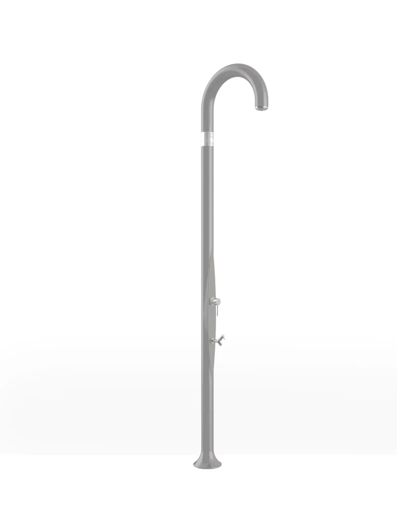 Arkema - FUNNY YIN T125 Außendusche mit Fußdusche - Kalt- und Warmwasser - Silbergrau