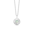 Urchin Elegance necklace made in 925 pure sterling silver with a green zirconia.