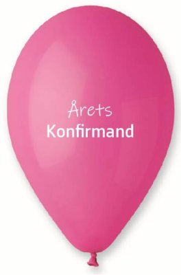 Pink konfirmationsballon til helium