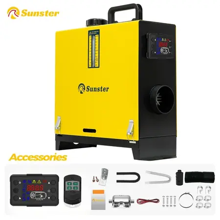 Sunster A2013SL kinafyr med LCD-styring og fjernbetjening – nem temperaturkontrol på dit dieselfyr