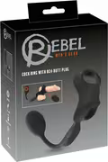 Rebel Men’s Gear cock ring med fjernbetjent analplug i silikone.