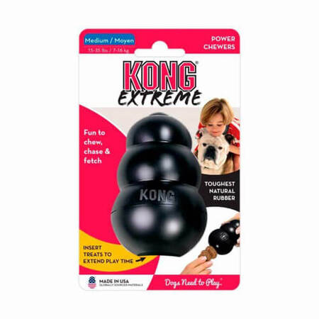 Kong Extreme (Medium): Til den mellemstore hund med STOR tyggeglæde! Holdbart og stimulerende Kong hundelegetøj.