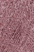 Nærbillede af Lang Yarns Astra glimmergarn i farven Pink – blød, skinnende følgetråd med glitrende effekt.