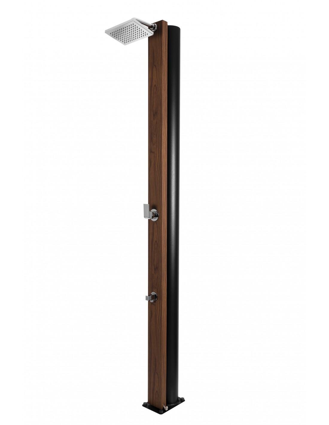 CRM BORA - Solardusche 40 Liter - Teak, Mit Fußdusche