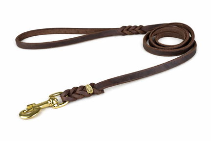 JHS Læder Enkeltline 150cm brun/messing