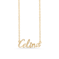 Name Tag Celina - necklace with name - name necklace in gold plated sterling silver